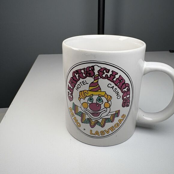 Circus Circus Hotel Casino Clown Mug Coffee Cup Reno Las Vegas Clown Face - Picture 1 of 5